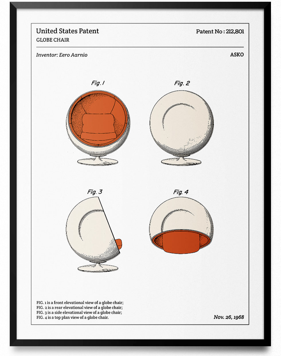 Affiche de brevet - Ball Chair