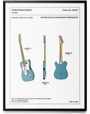 Affiche de brevet - Fender Telecaster - L'Affiche Technique