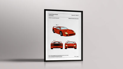 Affiche de brevet - Ferrari F40 - L'Affiche Technique