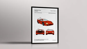 Affiche de brevet - Ferrari F40 - L'Affiche Technique