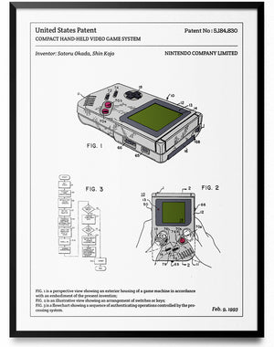 Affiche de brevet - Game Boy - L'Affiche Technique