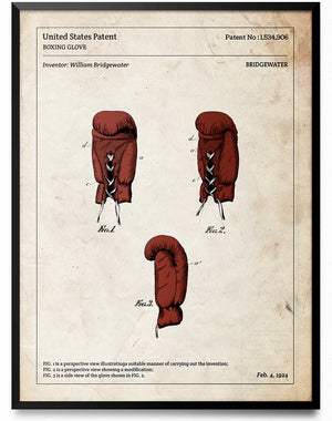 Affiche de brevet - Gants de boxe