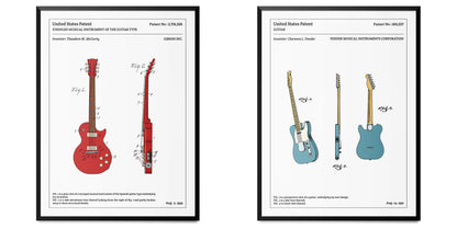 Pack de 2 affiches - Guitares