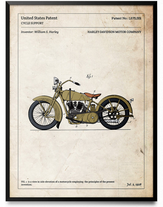 Affiche de brevet - Harley-Davidson