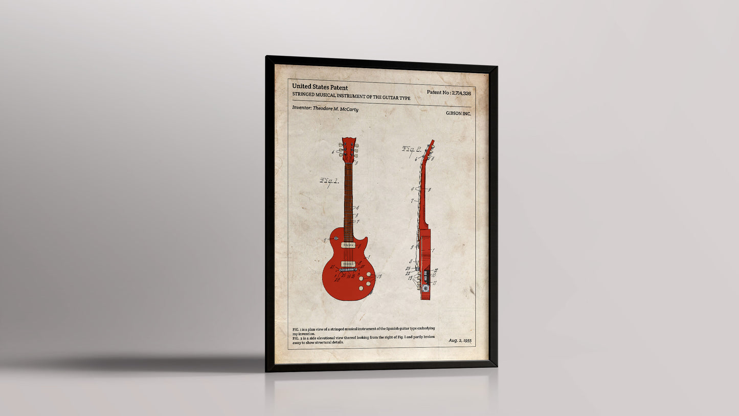 Affiche de brevet - Gibson Les Paul