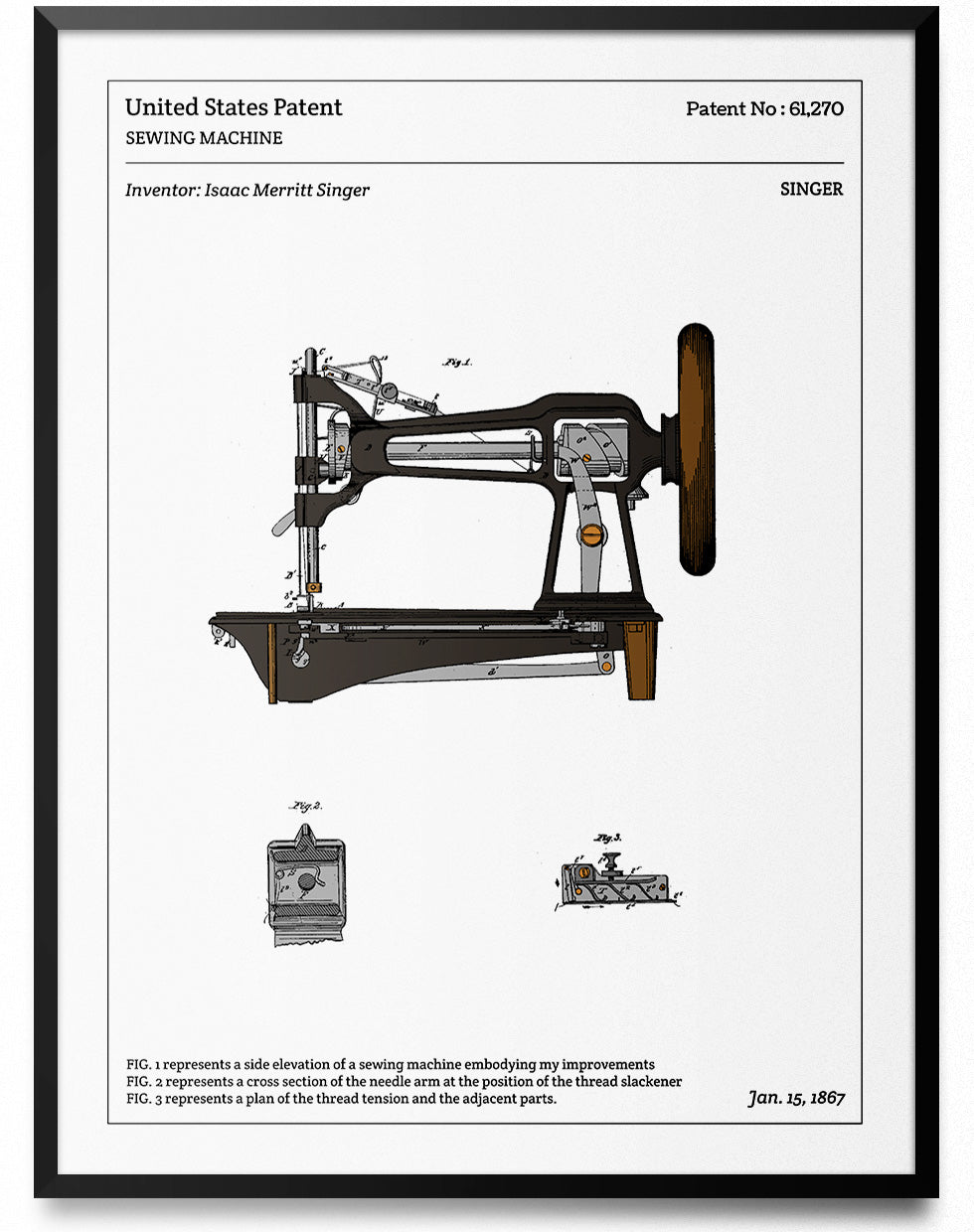 Affiche de brevet - Machine à coudre