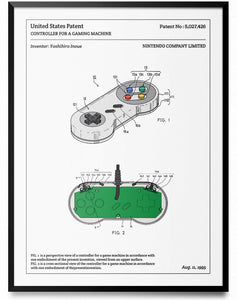 Affiche de brevet - Manette de Super Nintendo - L'Affiche Technique