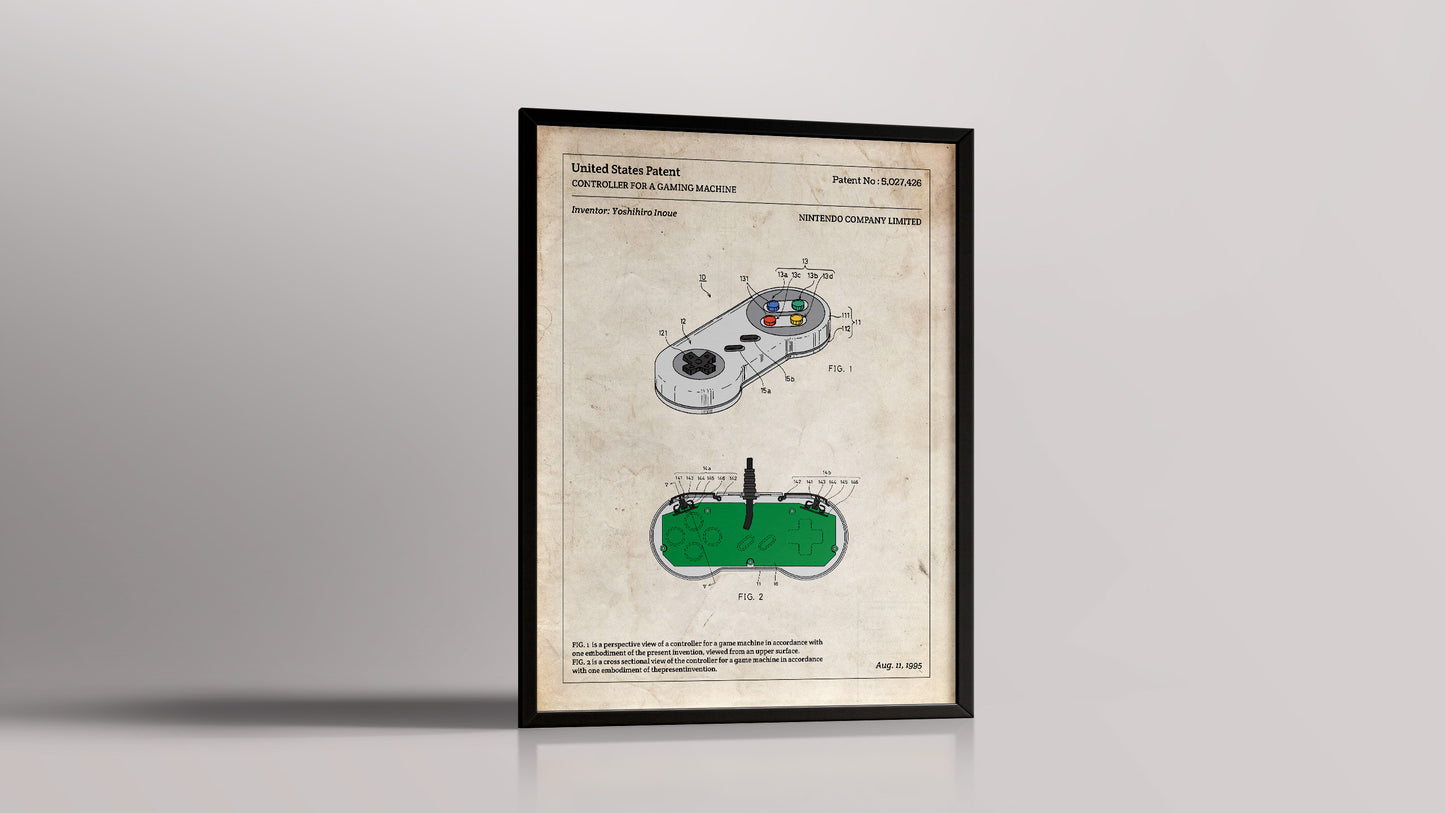 Affiche de brevet - Manette de Super Nintendo