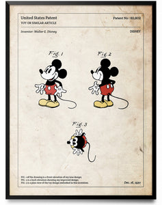 Affiche de brevet - Mickey Mouse