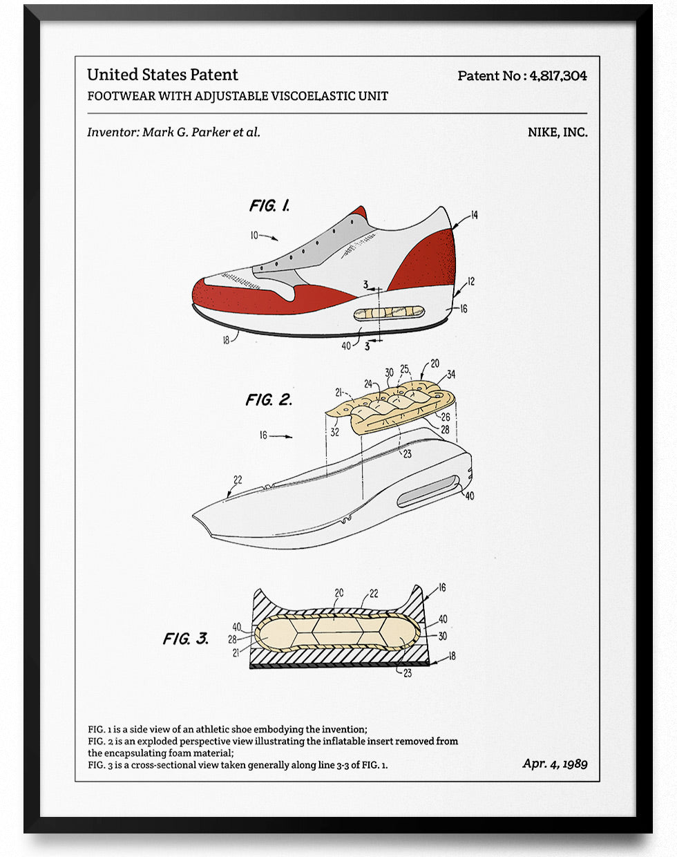 Affiche de brevet - Nike Air Max - L'Affiche Technique