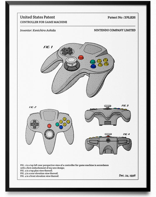 Affiche de brevet - Manette de Nintendo 64