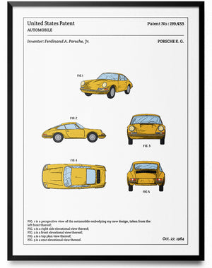 Affiche de brevet - Porsche 911 - L'Affiche Technique