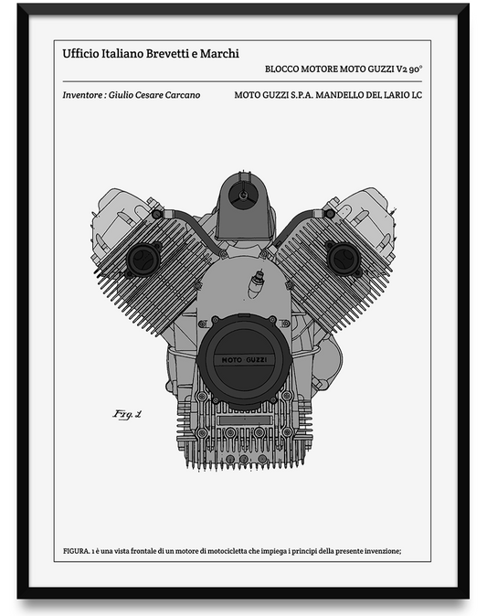 Affiche de brevet - Moteur de Moto Guzzi