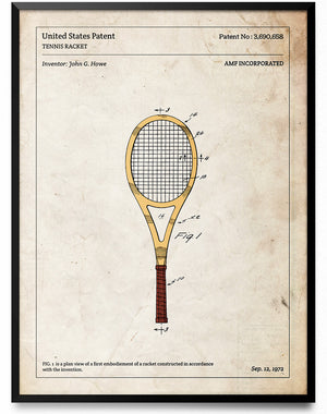 Affiche de brevet - Raquette de tennis