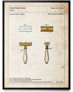 Affiche de brevet - Rasoir de sureté