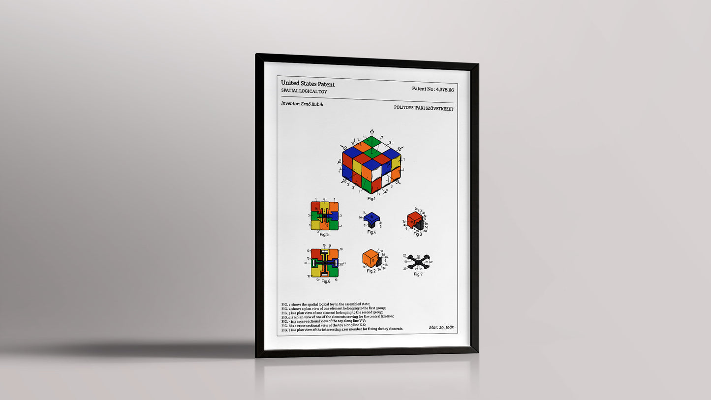 Affiche de brevet - Rubik's Cube - L'Affiche Technique