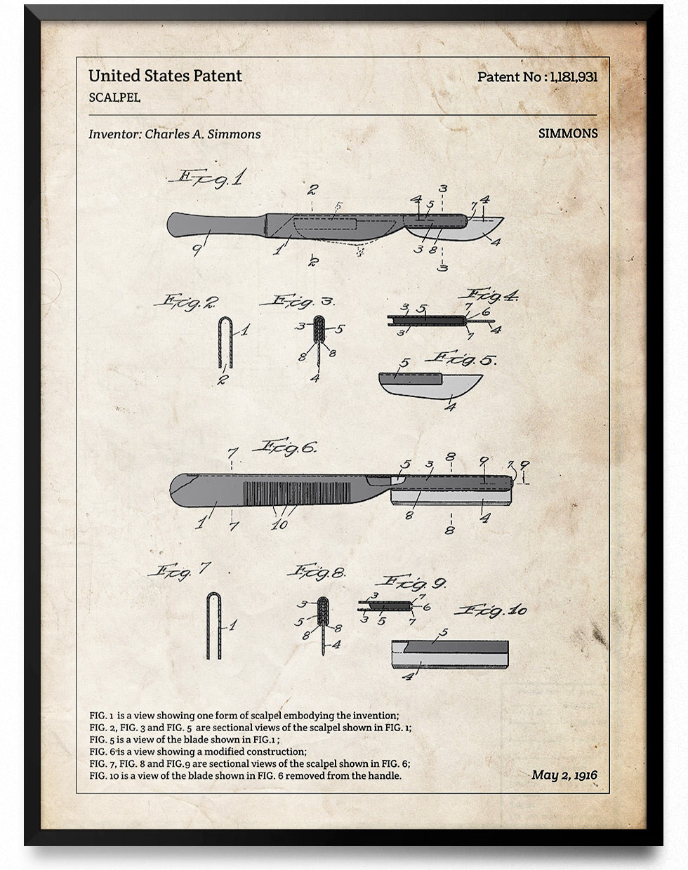 Affiche de brevet - Scalpel