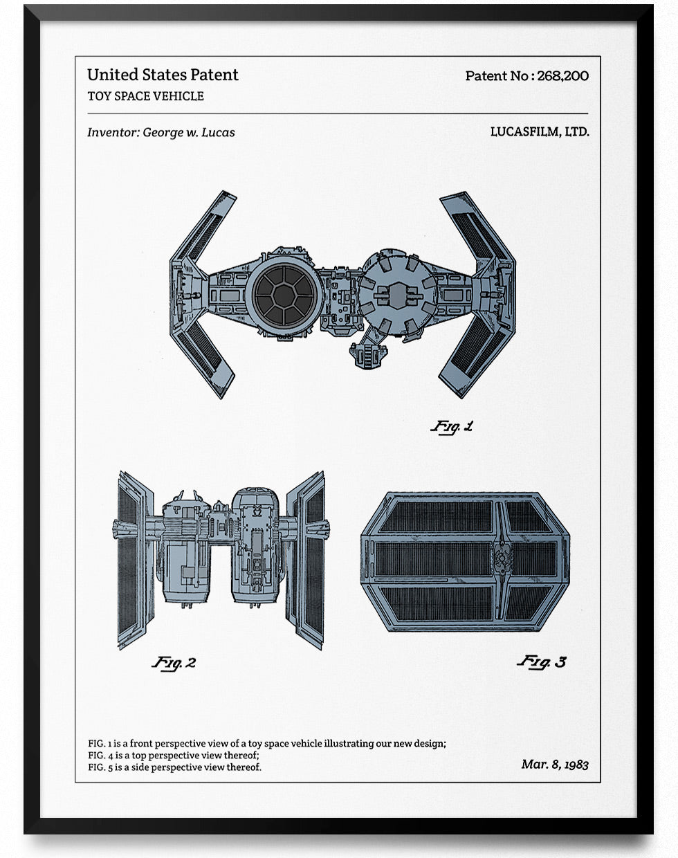 Affiche de brevet - Star Wars - Tie Bomber