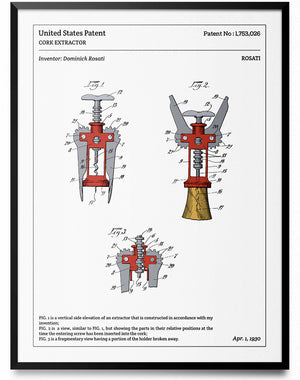 Affiche de brevet - Tire-Bouchon à levier