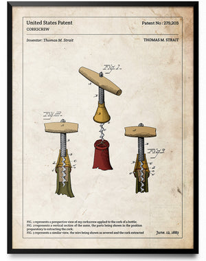 Affiche de brevet - Tire-Bouchon