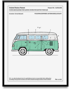Affiche de brevet - Van Volkswagen Combi