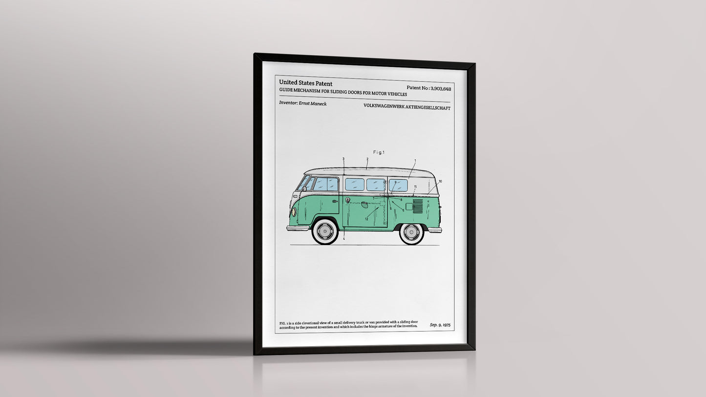 Affiche de brevet - Van Volkswagen Combi