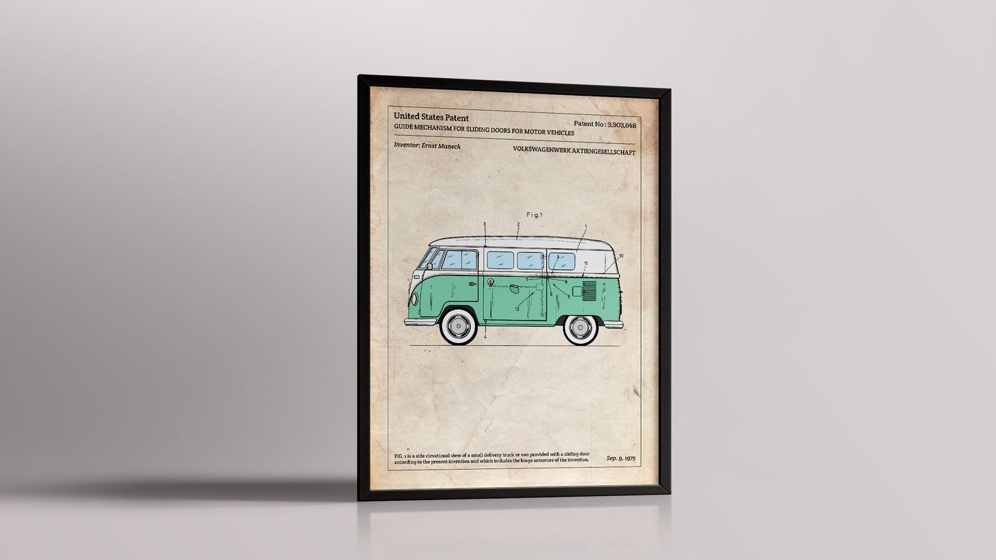 Affiche de brevet - Van Volkswagen Combi