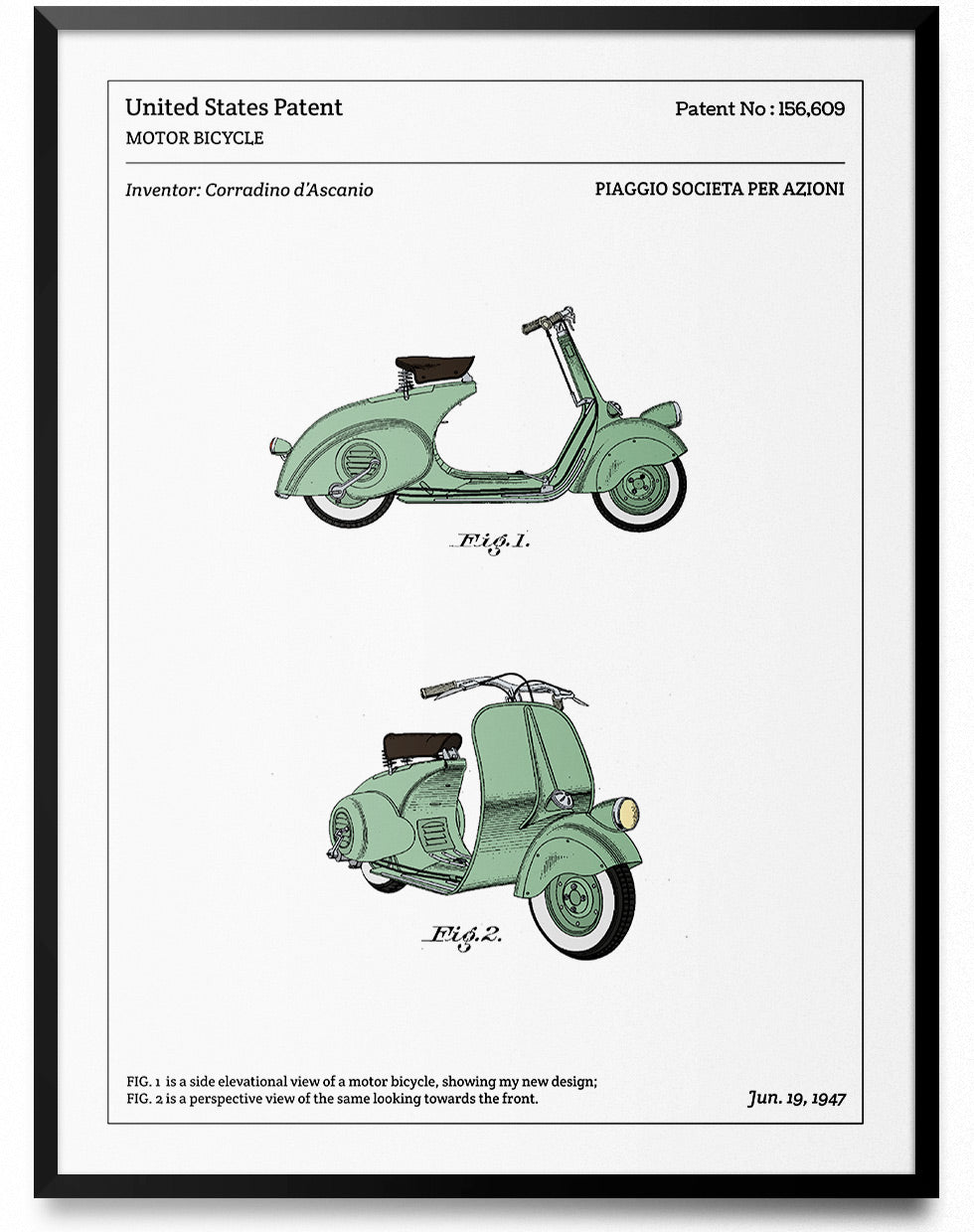 Affiche de brevet - Vespa - L'Affiche Technique