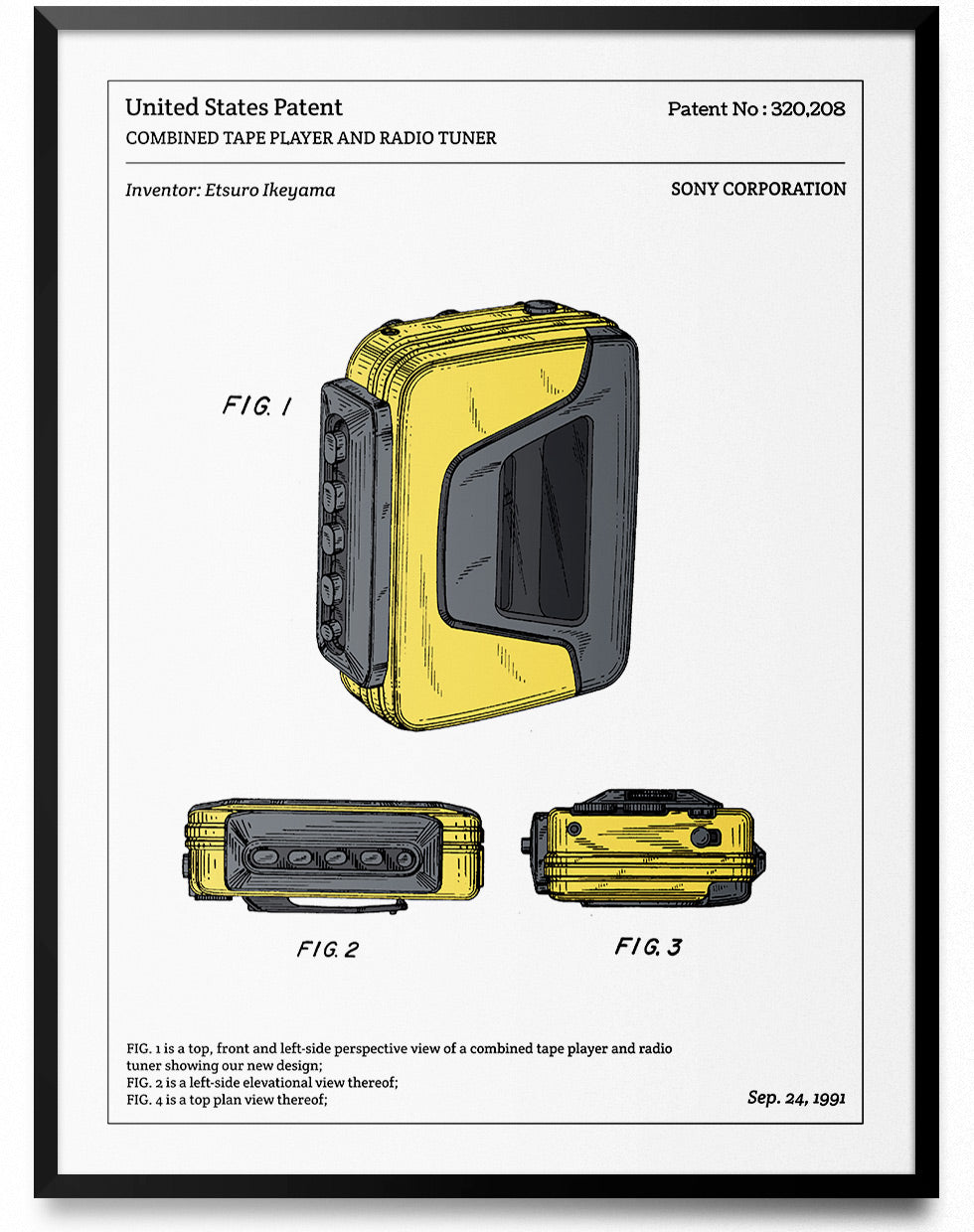 Affiche de brevet - Walkman - L'Affiche Technique
