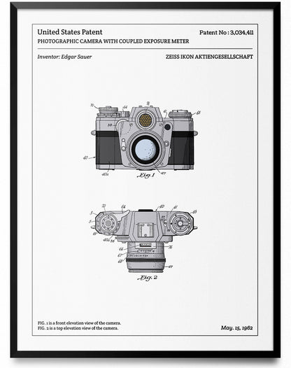 Affiche de brevet - Appareil photo reflex - L'Affiche Technique