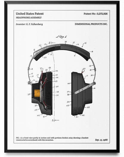 Affiche de brevet - Casque Audio