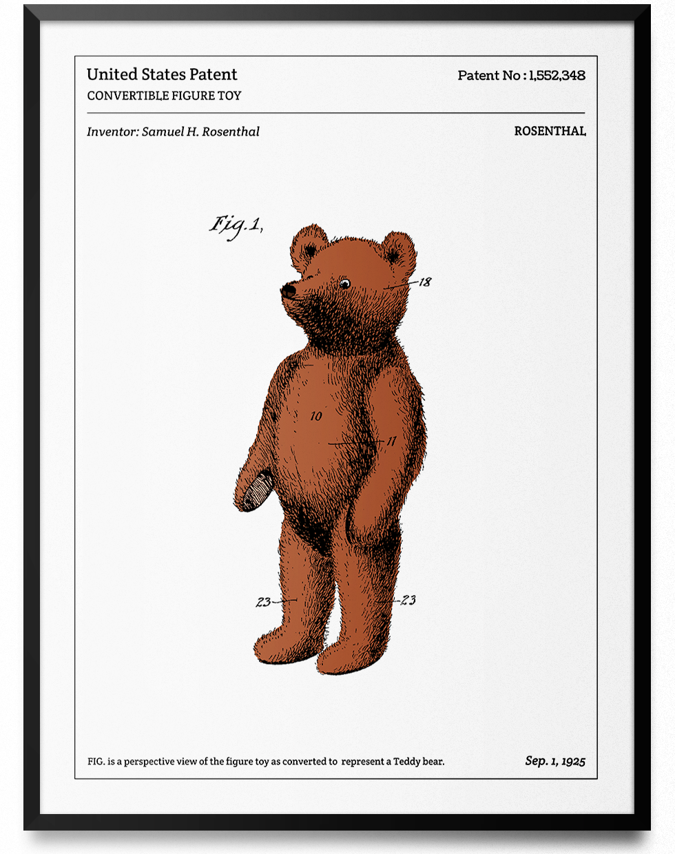 Affiche de brevet - Teddy Bear